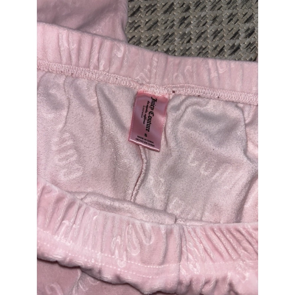 Juicy Couture Sleepwear Set Small Pink on Pink Embossed Monogram Top & Pants - Picture 5 of 10